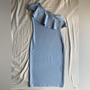 Blue off shoulder dress